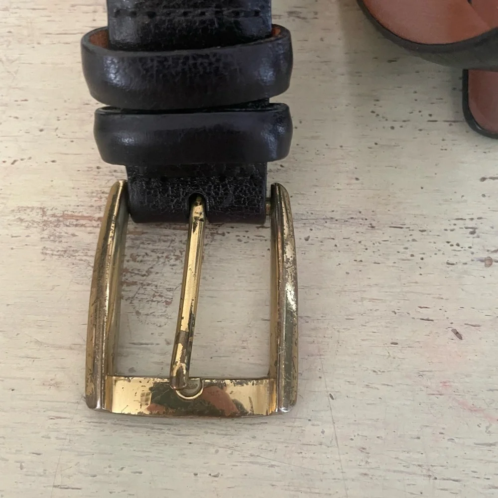 TRAFALGAR Made‎ in USA Glazed Capra Classic Leather Belt in Black Size 42 $105